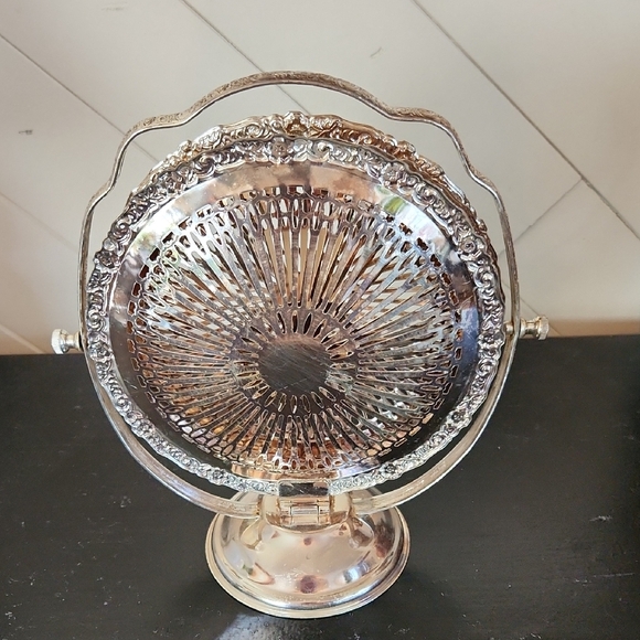 Vintage Queen Anne 3 Tier Folding Silver Plated Server Tray - Picture 5 of 5